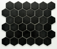 mosaic | ceramic mosaic | Hexagon | H HXLA 59 – hexagon - black, matt, antislip