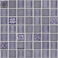 mosaic | glass mosaics SIA | MIX 15 CRYSTAL RESIN | GB15 CRY22 – dark gray-white, glass + resin