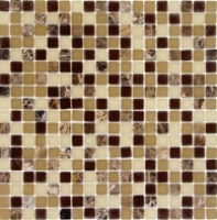 mosaic | glass mosaics SIA | MIX 15 | S15 09 – beige-brown, glossy+matt+relief