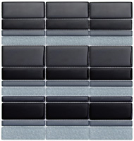 mosaic | glass mosaics SIA | MIX Sripes | S MS R 05 – black-grey mix, glossy, relief